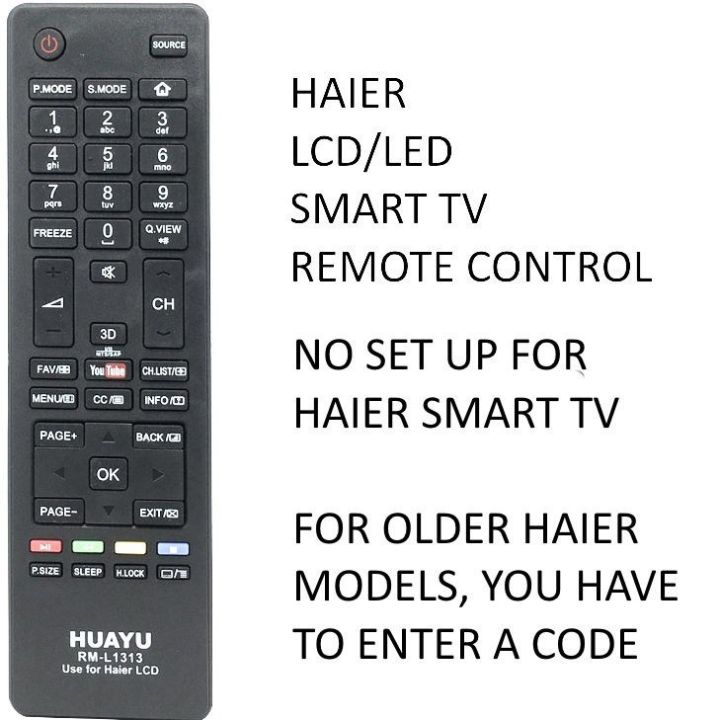 Huayu Rm L Haier Lcd Led Smart Tv Remote Control With Youtube And