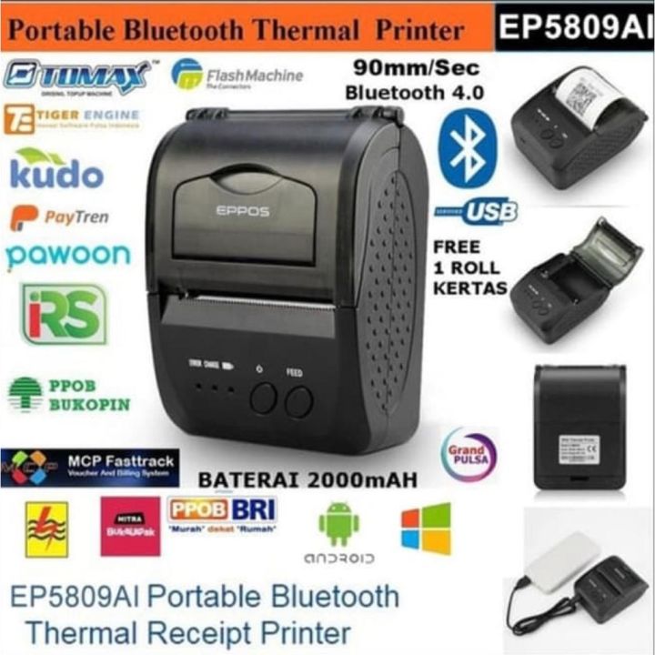 MINI PRINTER BLUETOOTH PPOB KASIR 58MM THERMAL EPPOS EP 5809 EP