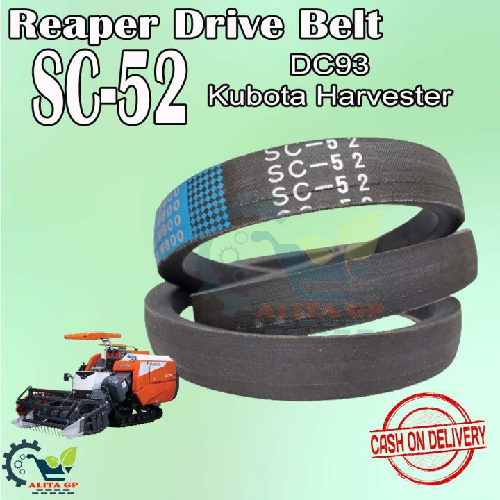 Reaper Drive Belt For Harvester Kubota DC93 By Bando Blue W800 SC 52