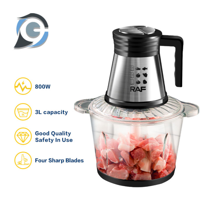 Exsamo W Electric Food Processor Chopper Two Speeds L Glass Bowl