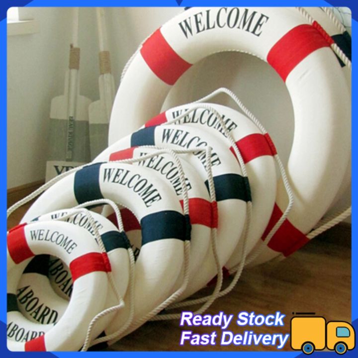 Yowei Welcome Aboard Nautical Life Lifebuoy Ring Boat Wall Hanging