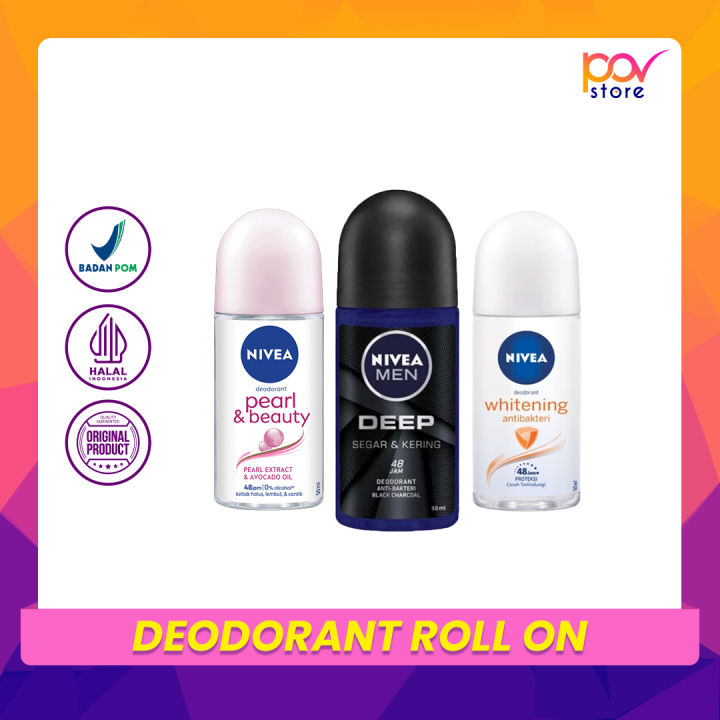 Nivea Deodorant Roll On Men Women Brightening Black White Hijab Fresh