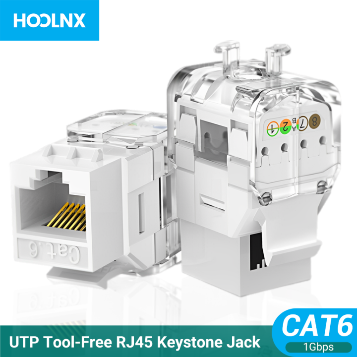 HOOLNX CAT6 Keystone Jack Tool Less RJ45 UTP No Punch Down Tool