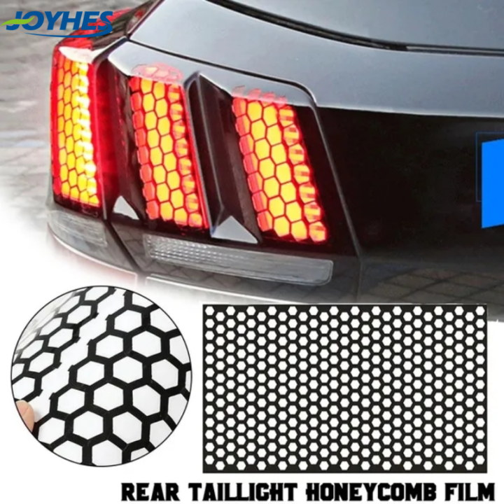 Car Honeycomb Stickers Car Stylish Tail Lights Diy Hollow Protector