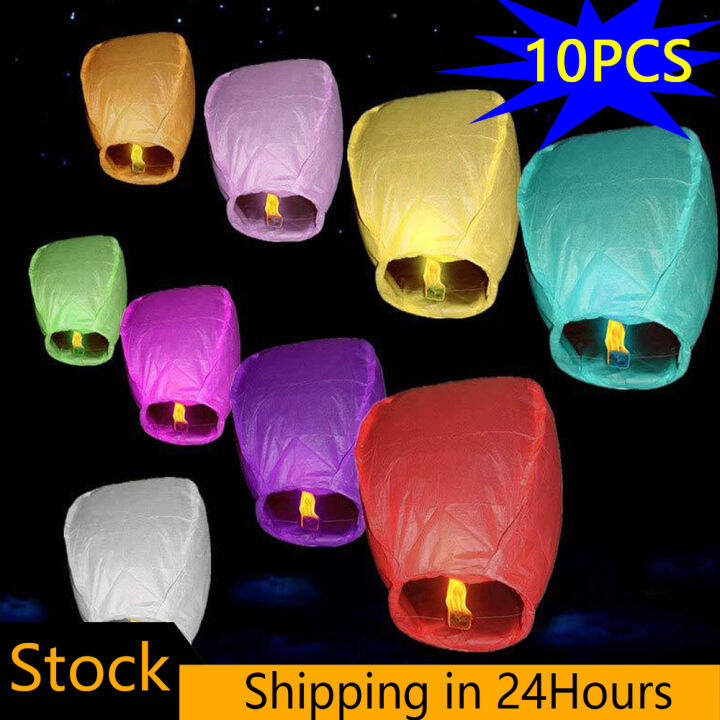 Free Wax Blocks10PCS Paper Lanterns Chinese Wishing Lanterns Wishing