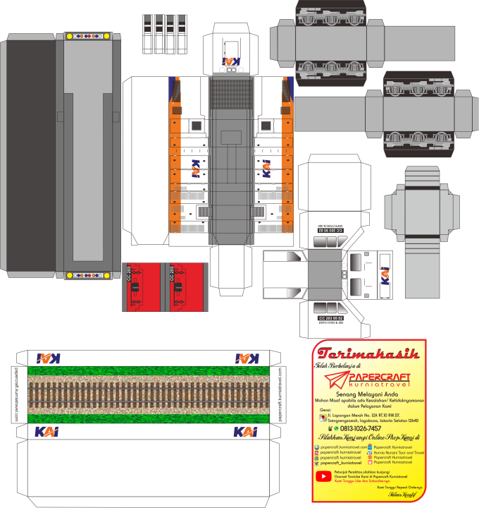 Pola Kertas Papercraft Lokomotif Cc Lazada Indonesia
