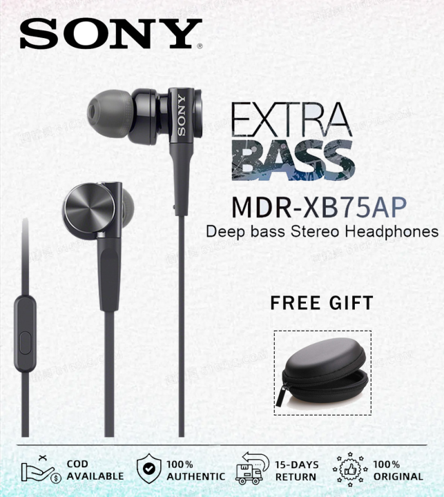 SONY MDR XB75AP Extra Bass In Ear Headphones With Microphone Remote