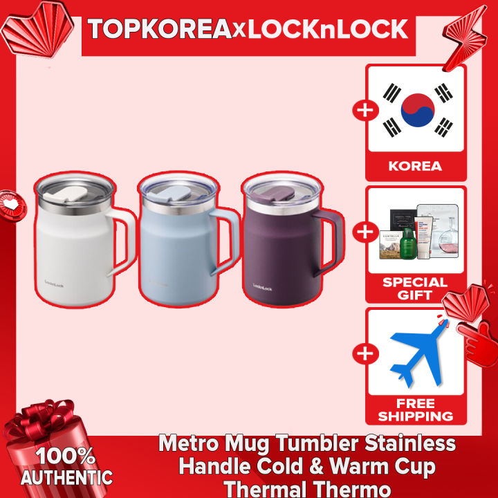 Locknlocknew Color Metro Mug Tumbler Stainless Handle Cold Warm Cup