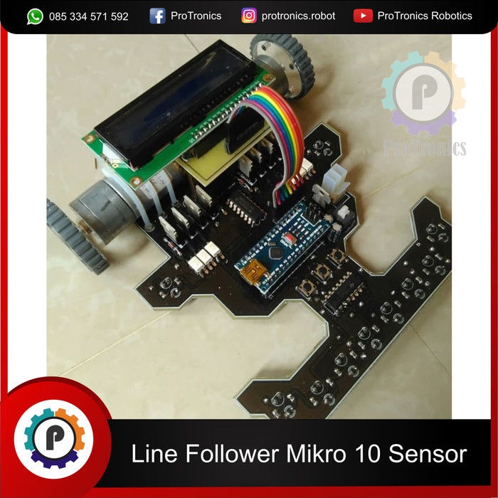 Robot Line Follower Tracer Mikro Arduino Sensor Standard Lomba