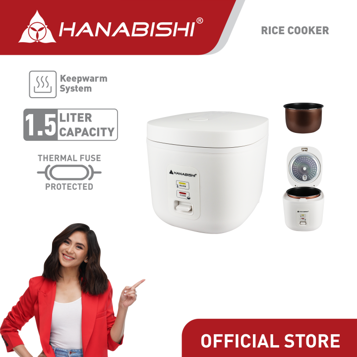 Hanabishi Square Rice Cooker Pearl White Series Lazada PH