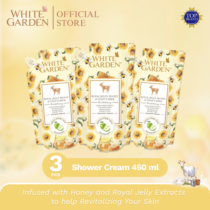 Triple Pack White Garden Shower Cream Goat S Milk Royal Jelly Honey