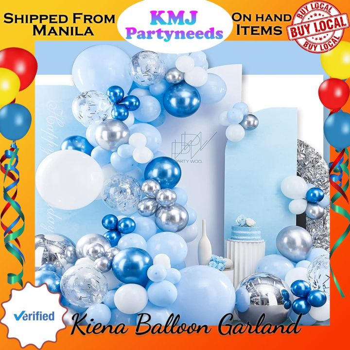 Kiena Balloon Blue Balloon Garland Kit Pcs Blue And White Balloon