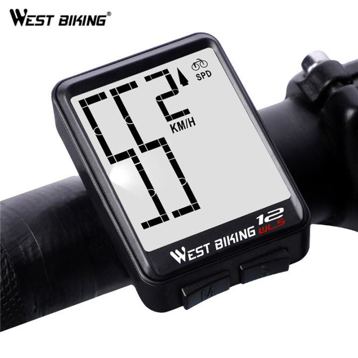 West Biking Wireless Bicycle Computer Large Digital Bike Computer