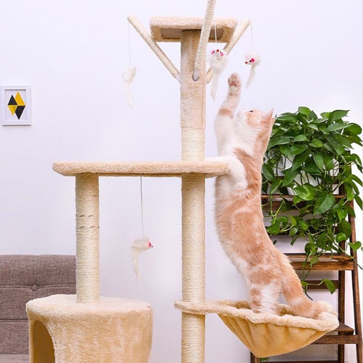 Pet Cat Tree House Tower Luxury Nature Sisal Large Cat Climbing Frame