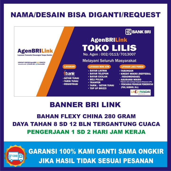 Banner Spanduk Agen Brilink Bisa Custom Dan Gratis Desain Lazada