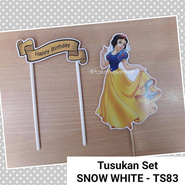 TS 83 Tusukan Kue Hiasan Cake Topper Princess Snow White Putri Salju