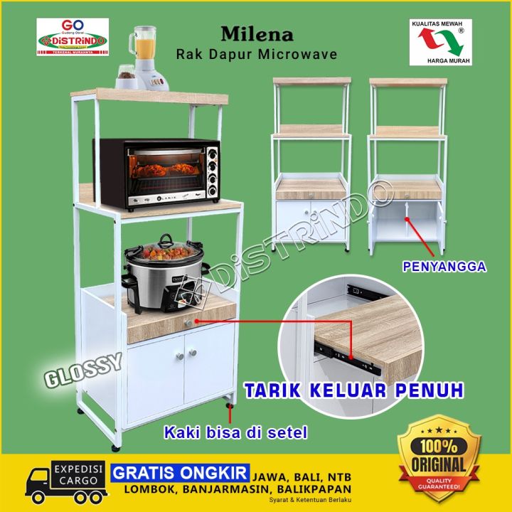 Rak Dapur Microwave Minimalis Rangka Besi Kokoh Anti Rayap Dan Jamur