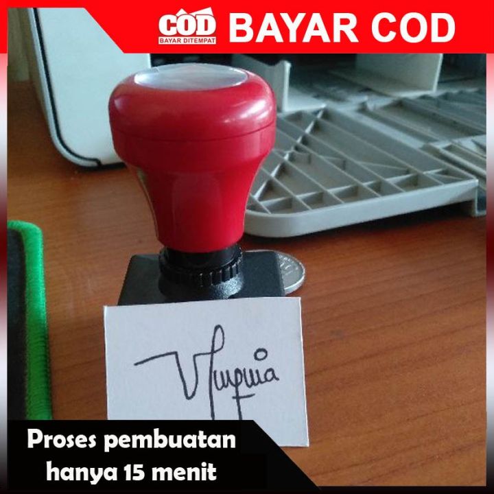 Stemple Tanda Tangan Stempel Flash Kotak Satu Warna Lazada Indonesia