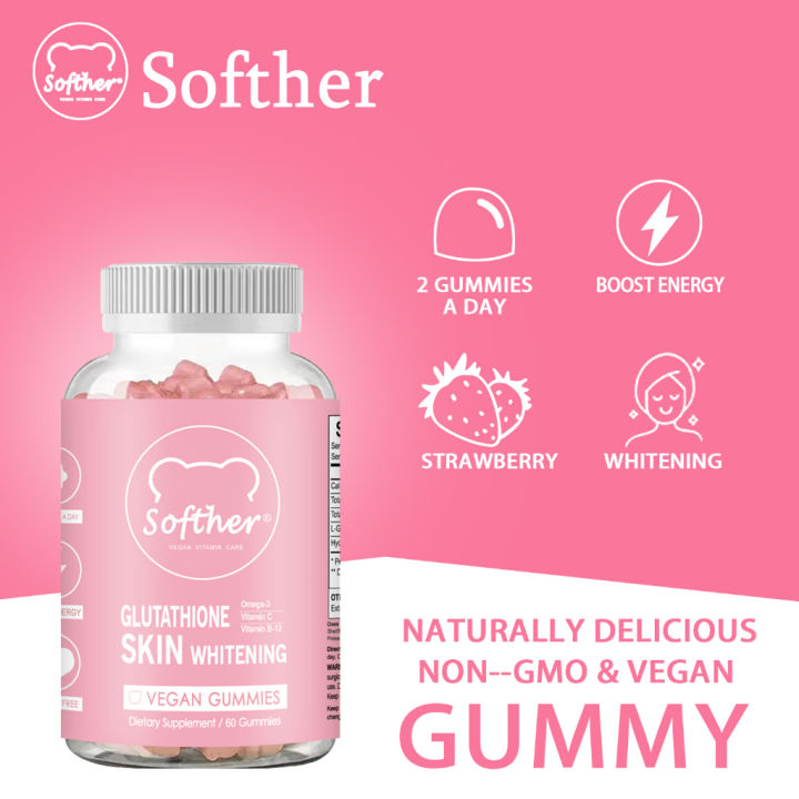 Softher Glutathione Collagen Gummies Anti Aging Whitening Skin Glow