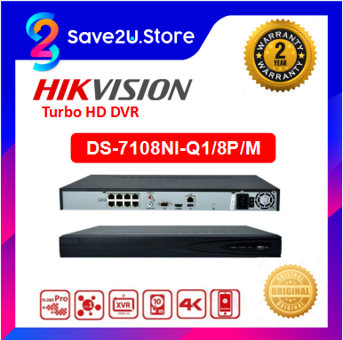 HIKVISION 8 CHANNEL DS 7108NI Q1 8P M NVR BUILD IN 4 PORT PoE Lazada