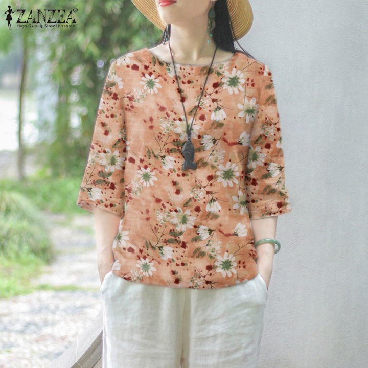 Freeshipping Fancystyle ZANZEA Womens Blouse Vintage Floral Printed