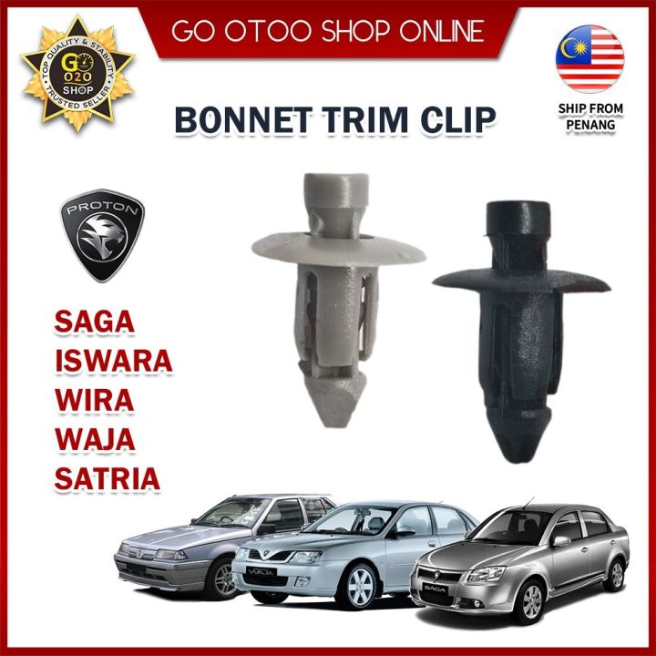 REAR BONNET TRIM CLIP GREY BLACK PROTON WIRA SAGA ISWARA SATRIA Lazada