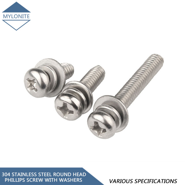 Stainless Steel Cross Recessed Phillips Pan Head Screw With Washer