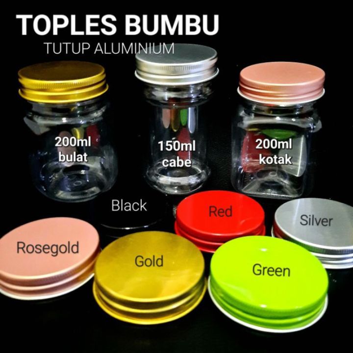 Bulat Toples Bumbu Dapur Ml Plastik Bening Toples Sambal Ml