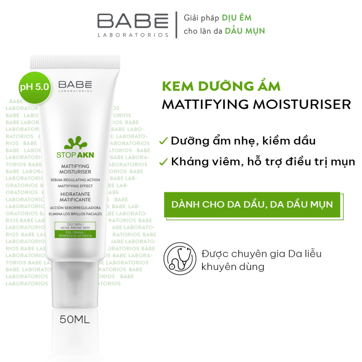 Bộ đôi sữa rửa mặt BABE Stop AKN Purifying Cleansing Gel ml x Kem
