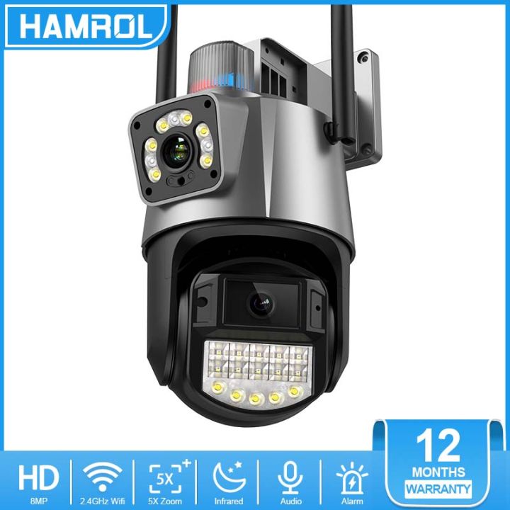 Hamrol Mp K Ptz Wifi Ip Camera With Dual Lens Dual Screen Color Night