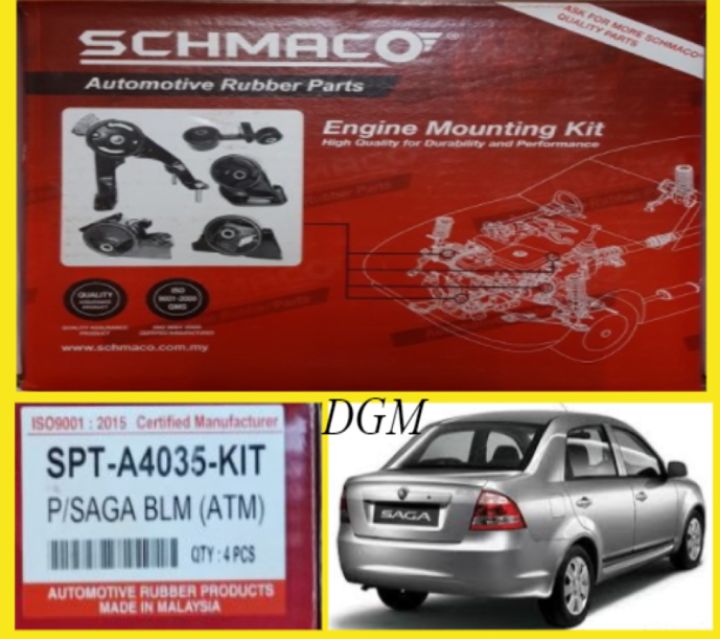 Schmaco Engine Mounting Kit For Proton Saga BLM FL 1 3 Auto SPT A4035