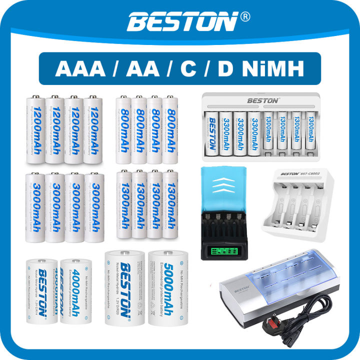 Beston Aa Aaa C D Rechargeable Batteries Nimh Battery High Capacity