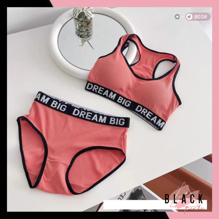 Blackpink Bra Set Wanita Sport Bahan Lembut High Quality Lazada