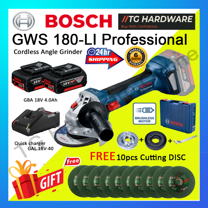 Bosch Gws Li Cordless Angle Grinder Brushless Mesin Pencanai