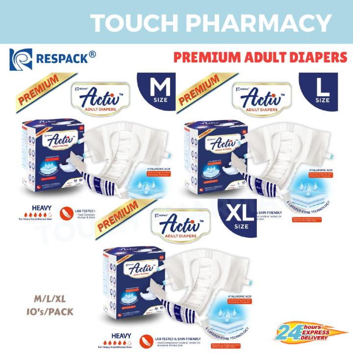 Respack Activ Premium Adult Diapers M L Xl Size Lazada