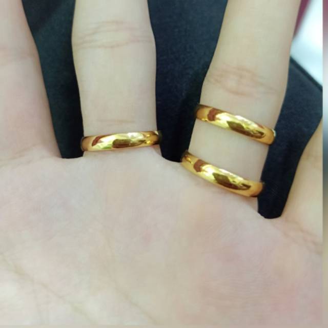 CIN CIN RING POLOS PERAK SILVER 925 MURNI LAPIS MAS KUNING Lazada