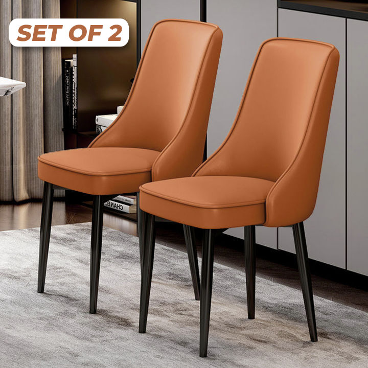 Kruzo Primo Premium Pu Leather Padded Seat Dining Chair Set Of