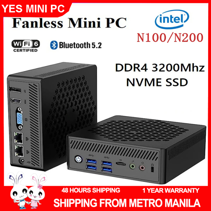 Fanless Mini PC Intel N200 Mini PC Alder Lake N100 Mini Computer