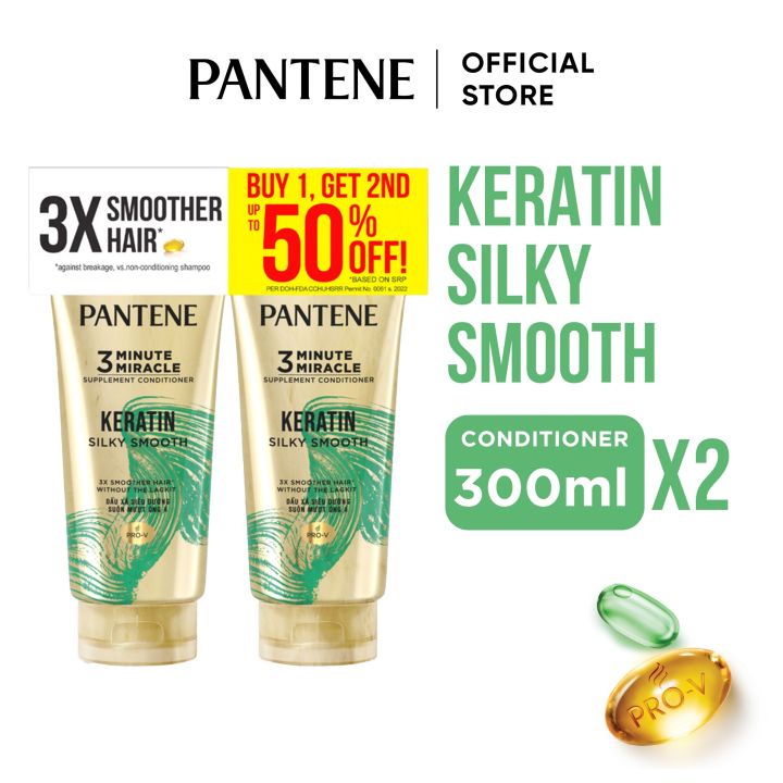 Pantene Keratin Smooth Pro V Minute Miracle Conditioner Ml Silky