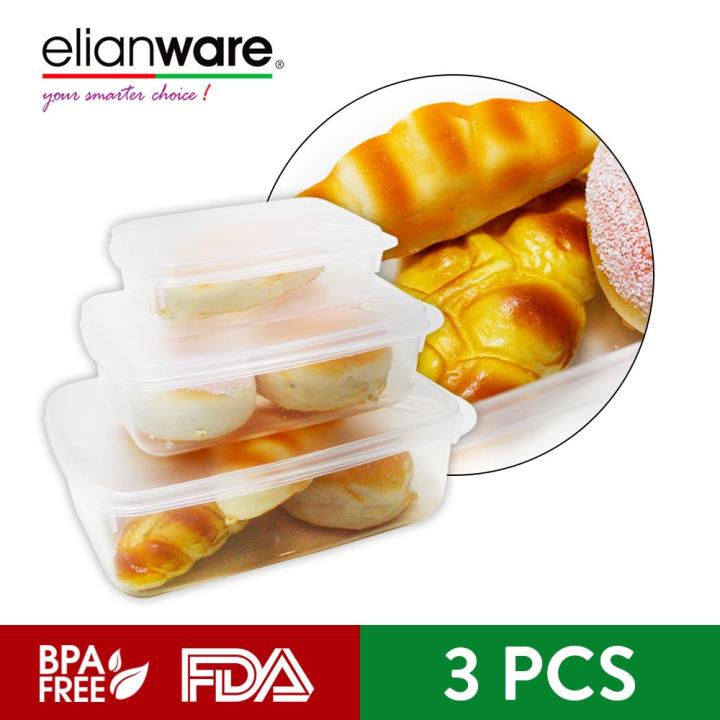 Elianware Transparent Rectangular Bpa Free Airtight Vegetable Food