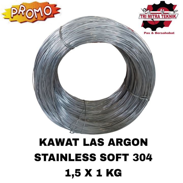 KAWAT LAS TIG ARGON Kawat Las Argon Stainless 304 Soft 1kg