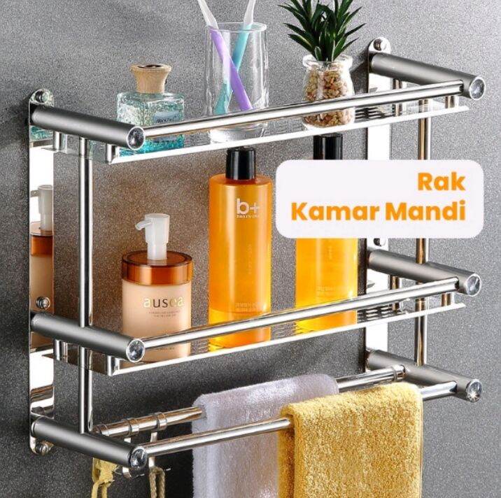 Rak Kamar Mandi Stainless Susun Rak Sabun Kamar Mandi Rak Serbaguna