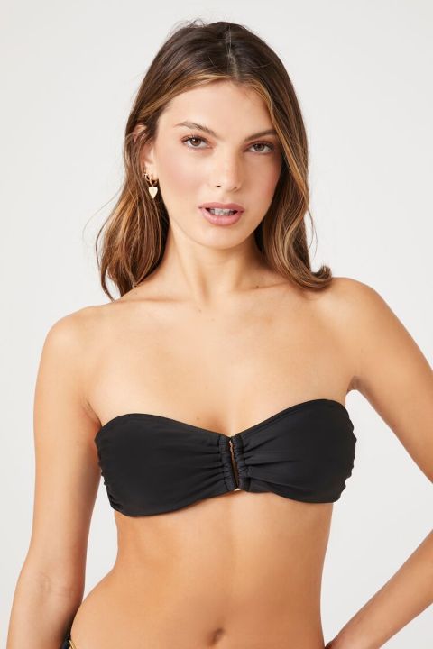 Forever 21 Women S Ruched Bandeau Bikini Top Lazada PH