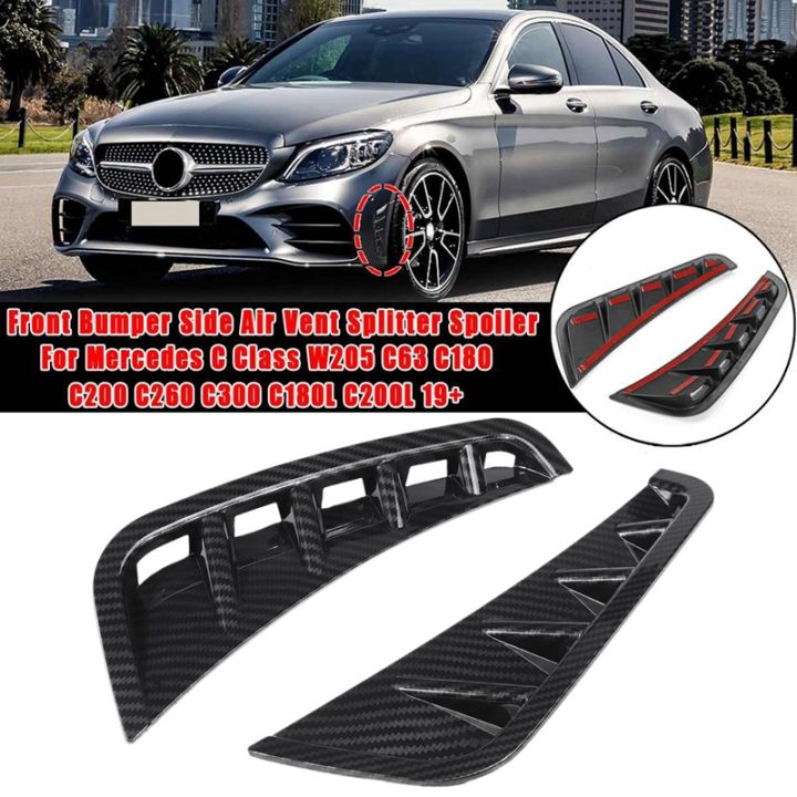 Front Bumper Side Air Vent Spoiler Splitter Canard For Mercedes C Class