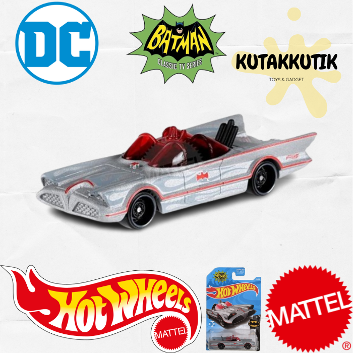 Hot Wheels Mobil Tv Series Batmobile Abu Lis Merah Batman Edition