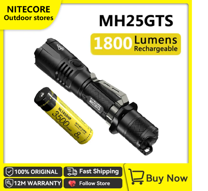 Nitecore Mh Gts Flashlight Cree Xhp Hd Led Lumens Usb Charging