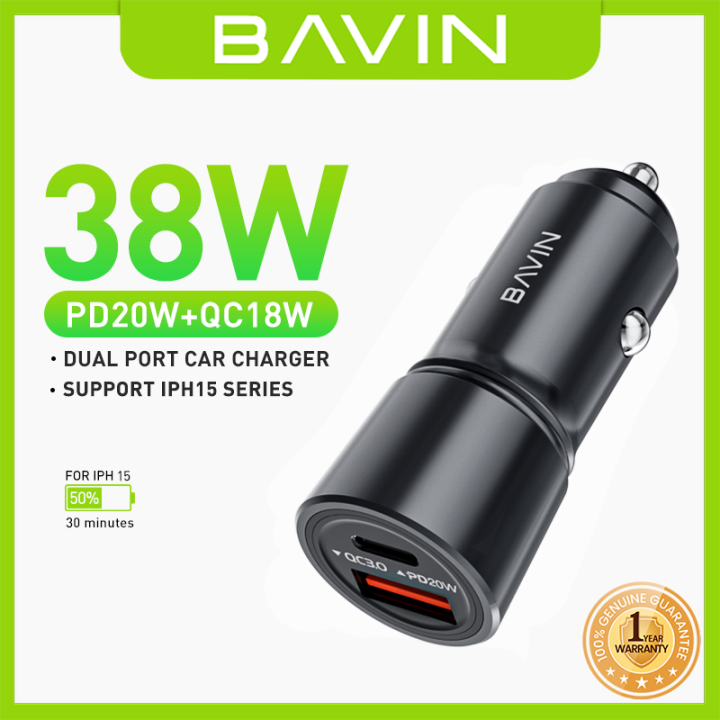 Bavin Pc W Pd Fast Charging Car Charger W Qc Usb Port Fast