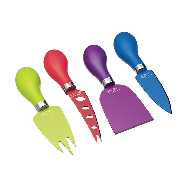 KitchenCraft Colourworks 4 pc Cheese Knife Set ชดมดหนชส รน