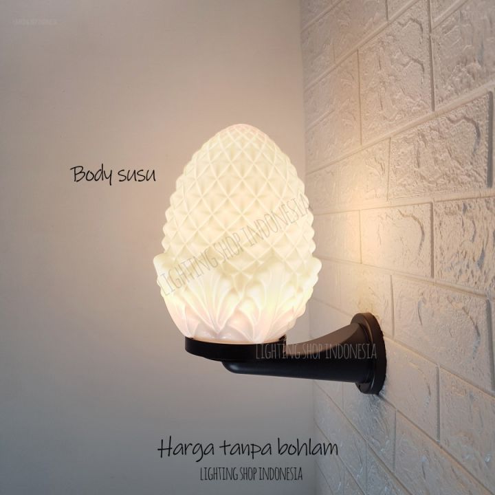 Lampu Dinding Taman Waterproof Minimalis Outdoor Susu Bening Acrylic