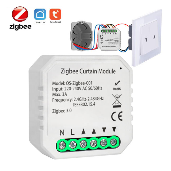 Tuya Smart Zigbee Curtain Switch Module For Roller Shutter Blind